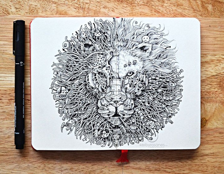 Удивительно детализированные рисунки ручкой от Керби Розанес