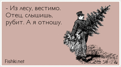 - Из лесу, вестимо. Отец, слышишь, рубит. А я отношу.