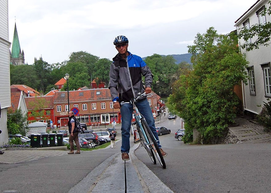 Первый подъемник для велосипедистов в Норвегии