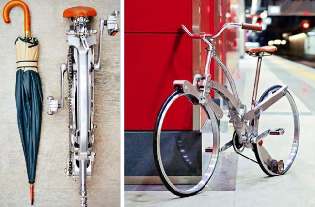 Велосипед-трансформер размером с зонтик.