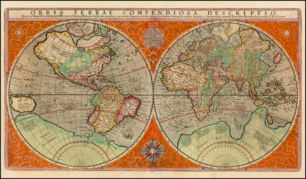 Земля, Россия и Москва на старинных картах