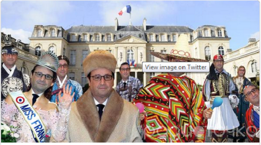 На снимок президента Франции в чапане сделали фотожабы