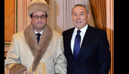 На снимок президента Франции в чапане сделали фотожабы