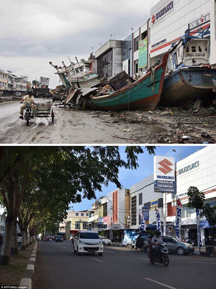 10 лет спустя: сравнительные фотографии восстановления Индонезии