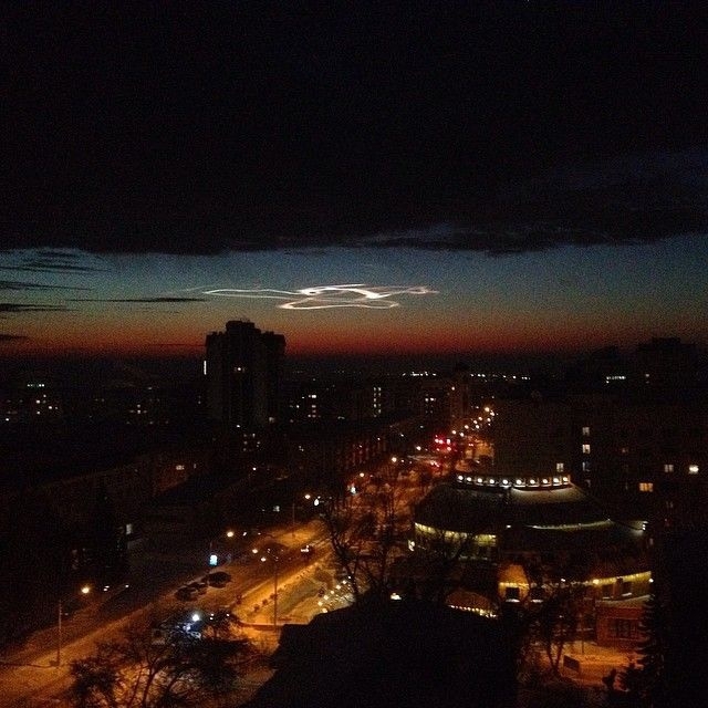 Природный феномен над вечерним Барнаулом