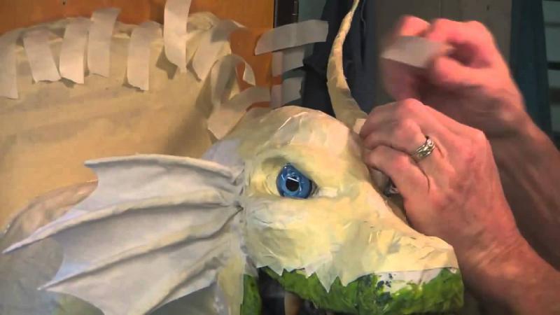How to make dragon papier mache. Как сделать дракона папье маше. 