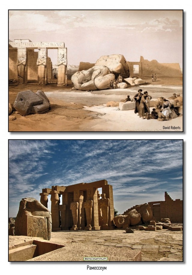 Древнеегипетская архитектура 100 лет назад и сейчас