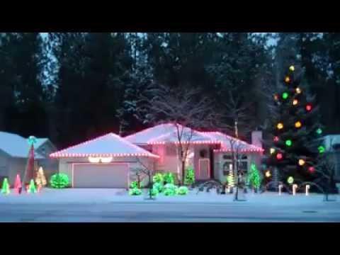 Christmas Light Show with Music 2014 