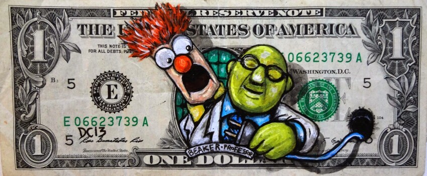 Рисунки на долларах