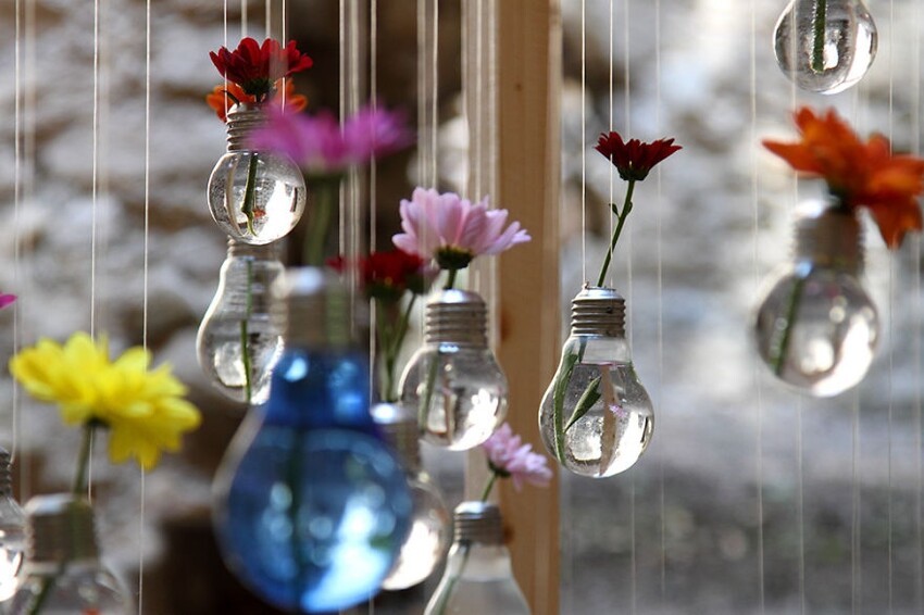 19 оригинальных идей повторного использования лампочек 