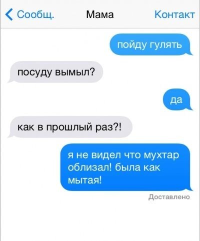 Смс-переписка мамы и сына