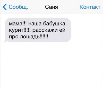 Смс-переписка мамы и сына