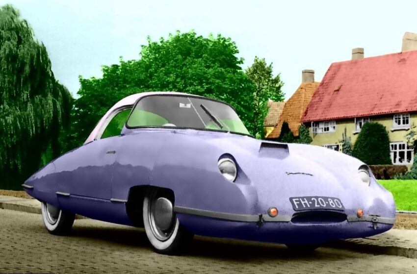 Концепт автомобили прошлого века в цветных фото