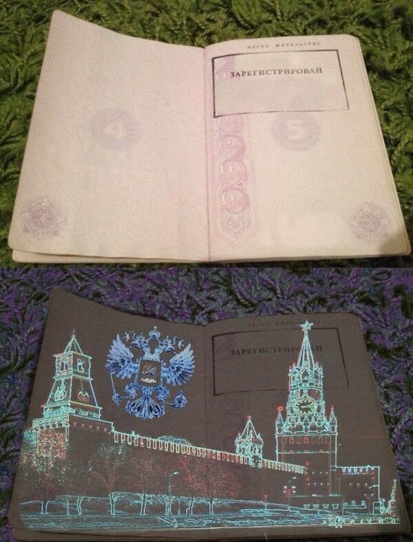 Вызов принят, Канада! Российский паспорт в ультрафиолете!