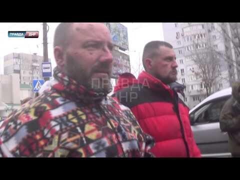 Марш пленных &quot;Киборгов&quot; в Донецке 22.01.2015  