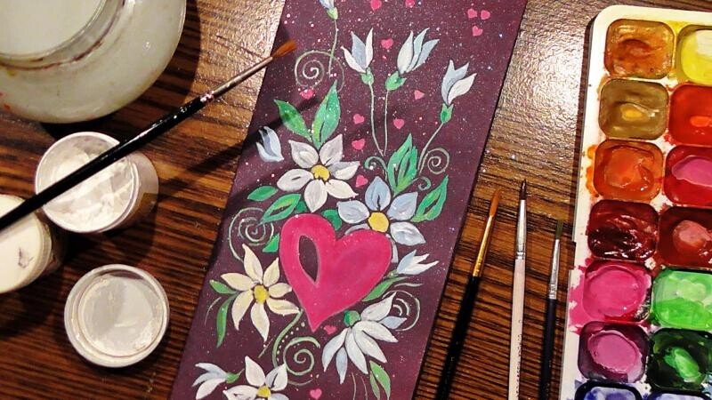 Рисуем открытку ко дню святого Валентина 