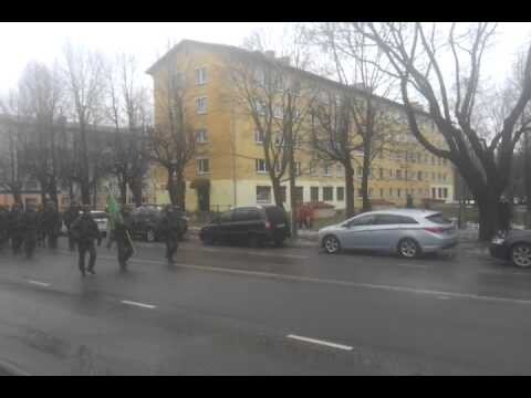 На параде в Нарве, парень троллит натовских военных 