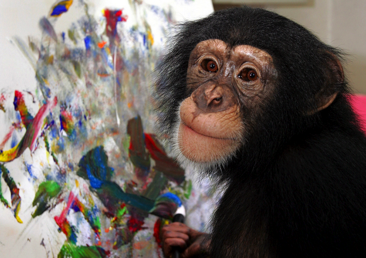 Какие картины рисует шимпанзе-художник? 