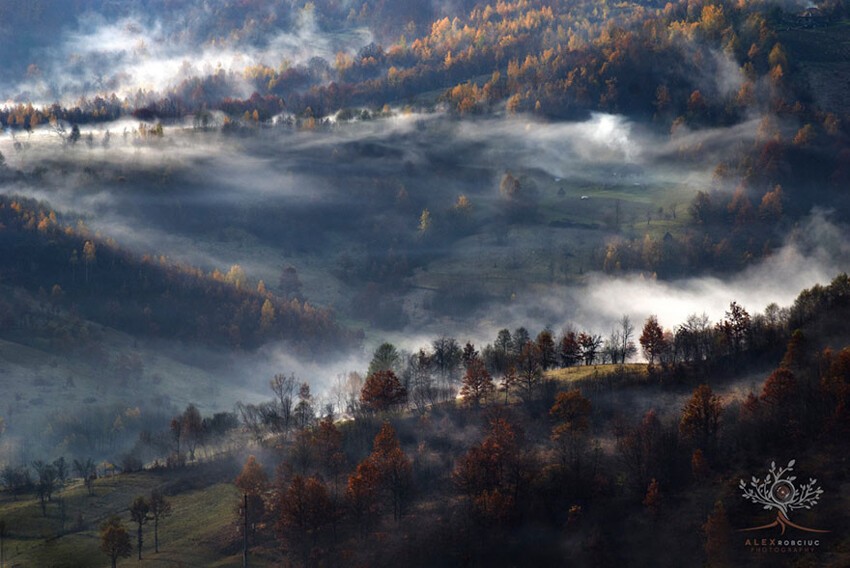 Горы и пейзажи утренней Трансильвании