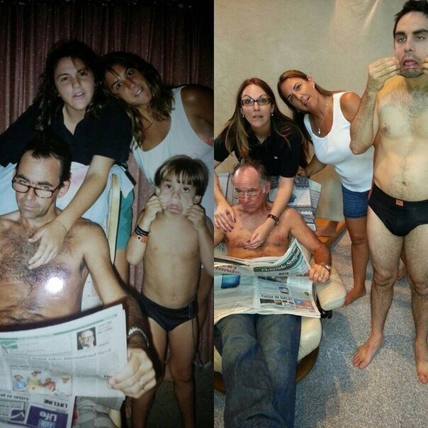 До и после: семейные фото спустя несколько десятков лет