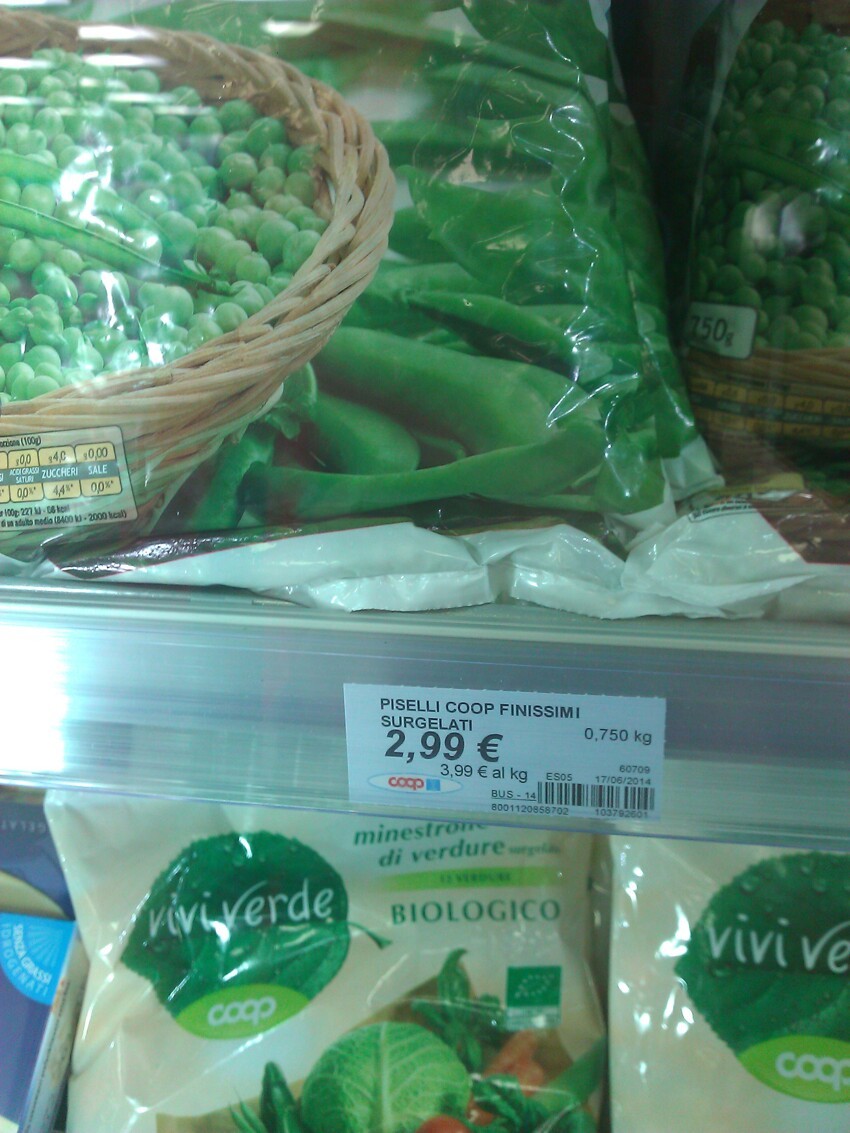 Цены на продукты в итальянском супермаркете Coop