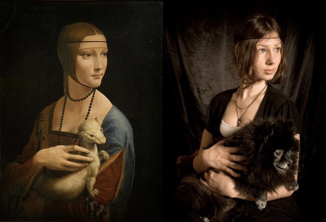 Леонардо Да Винчи "Дама с горностаем" 