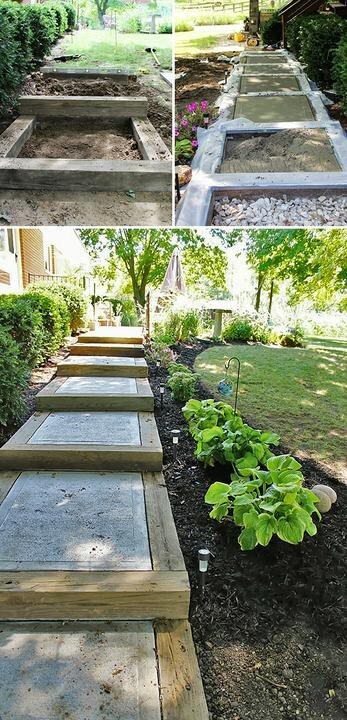 Как сделать ступеньки в саду