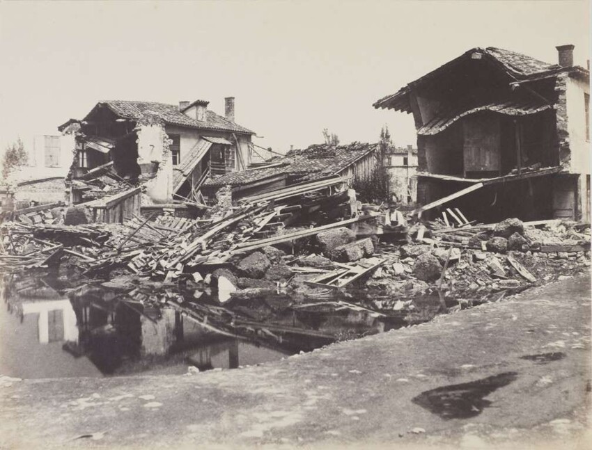 12. Наводнение в 1856 году в районе Brotteaux в Лионе.