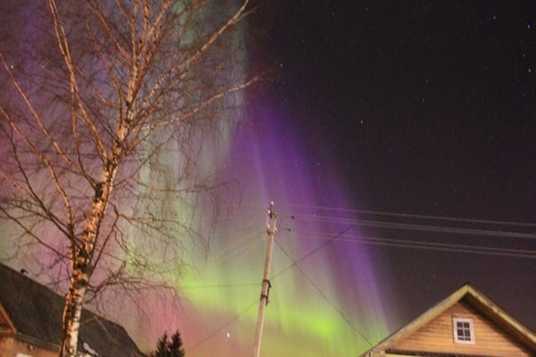 Северное сияние 17.03.2015 в средней полосе России