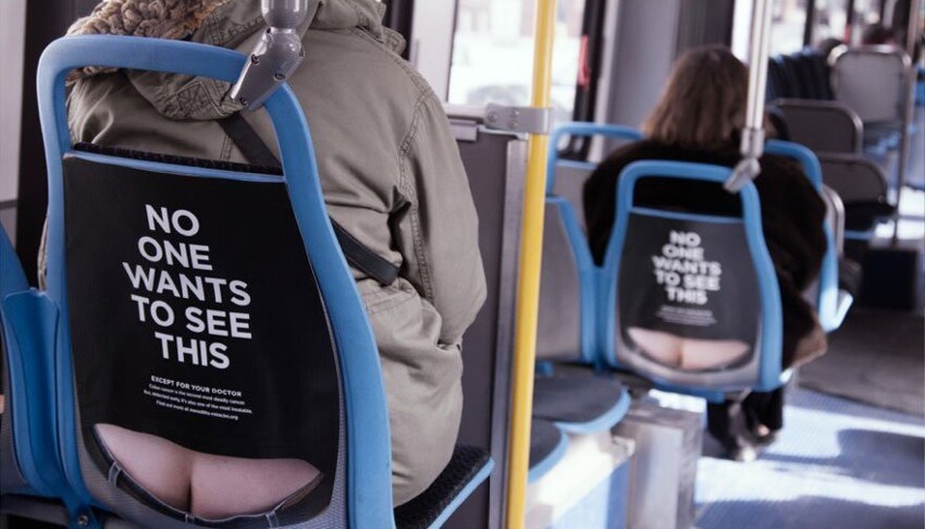 "Оголенная" реклама напоминает о проблеме рака прямой кишки 