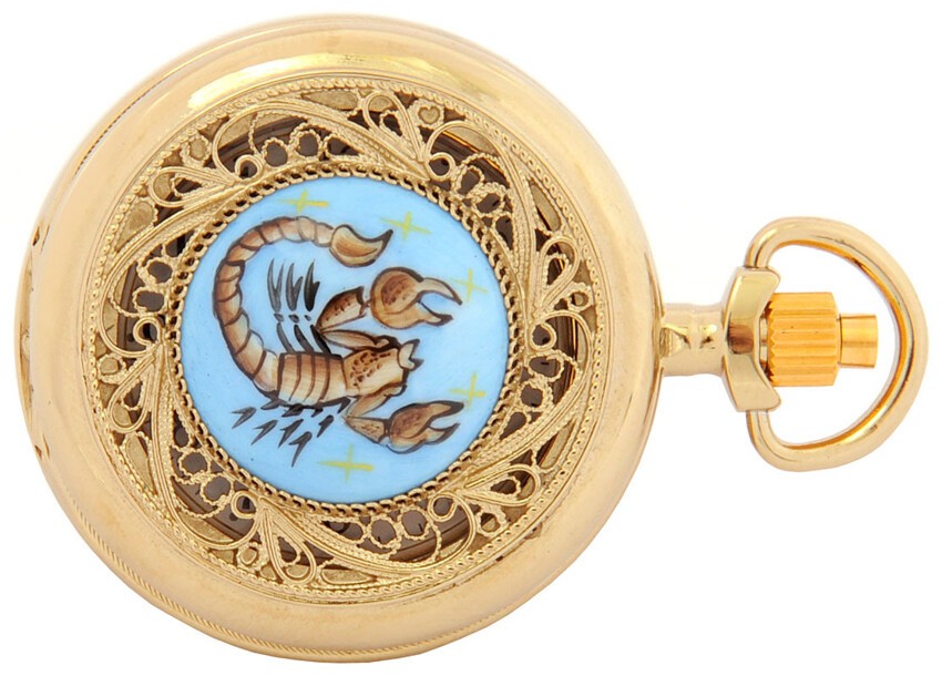 Золотые часы "Чайка" со знаками зодиака