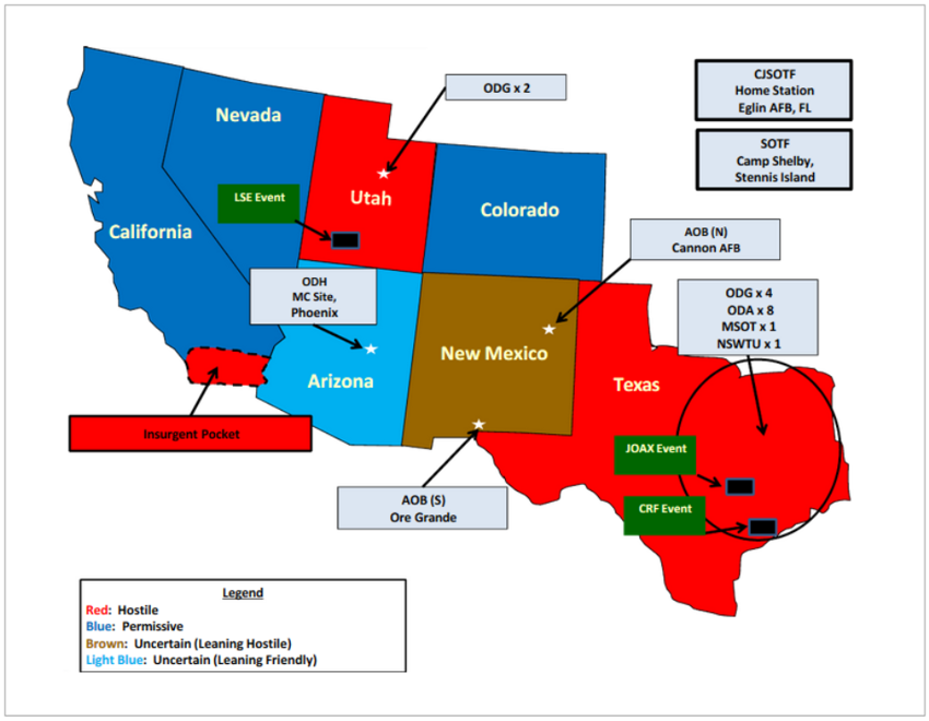 В США моделируют карательные операции против Калифорнии и Техаса 