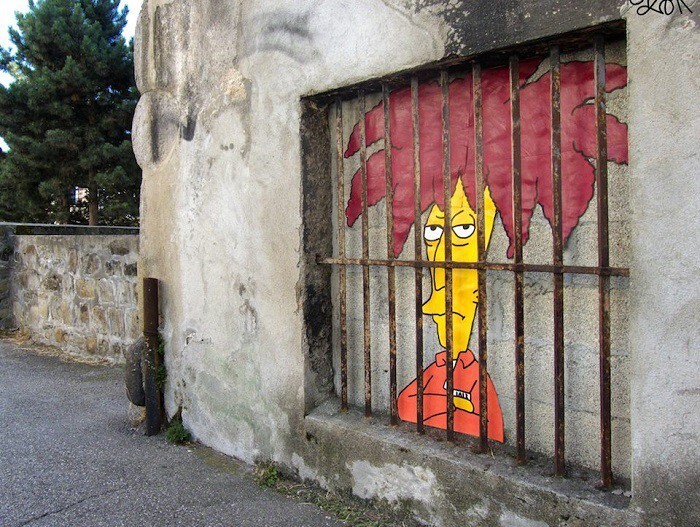 Работа талантливого французского уличного художника Oakoak