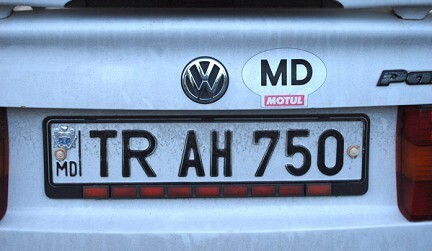 Автомобильные номера в Молдавии