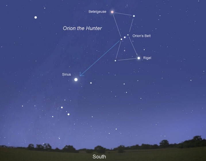 Звезда Сириус-бриллиант ночного неба