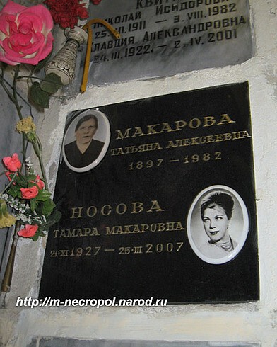 25 марта 2007 года, умерла Тамара Макаровна Носова