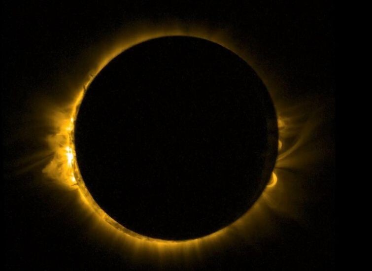 Снимок солнечного затмения, сделанный мини-спутником Proba-2