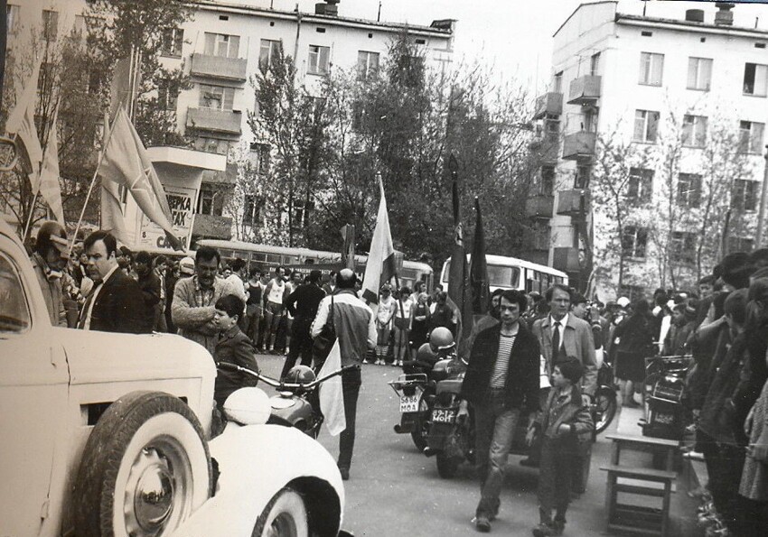 1986 Автопробег по улицам района в честь Дня Победы