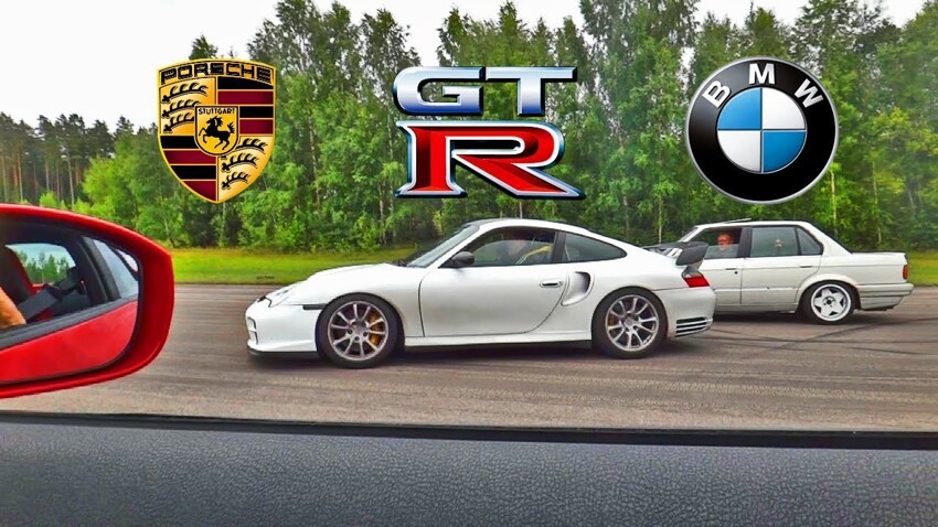 BMW E30 VS Nissan GT R 35 VS Porsche 911 Turbo 