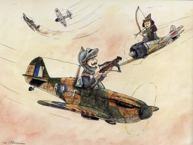 Карикатуры Kunihiko Hisa из альбома ''Zero Fighter 1940-1945'