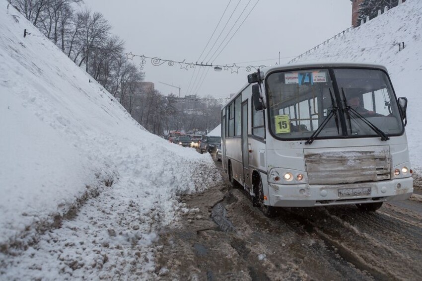 Маршрутные такси не пугают снежные дилеммы