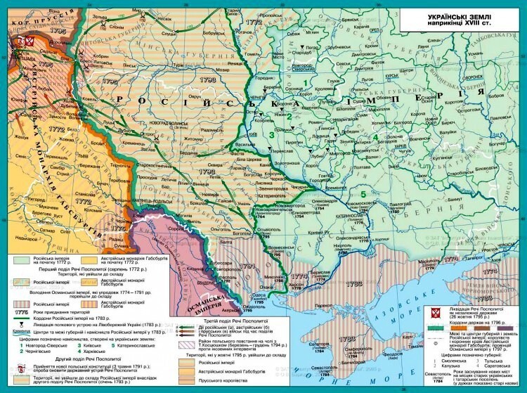 Карта разделов Польши