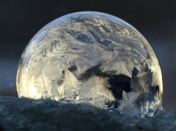 Мыльные пузыри на морозе
