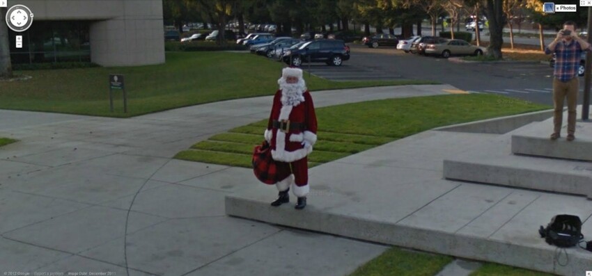 Санта Клаус на улице