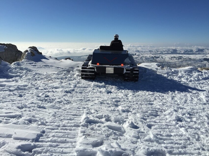 Первые испытания электрического снегохода Venturi Antarctica
