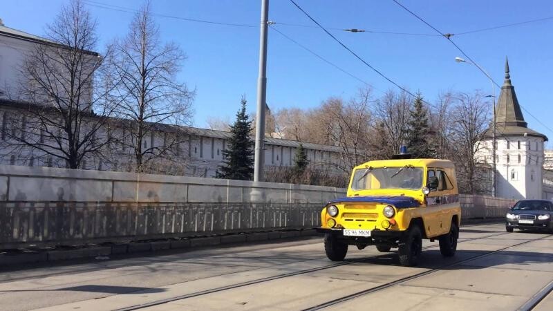 Парадный проезд ретро-трамваев по Москве  