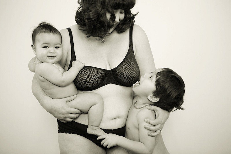 Саманта Ганьон с 3-летним сыном Джозефом и 7-месячной дочерью Эстель.