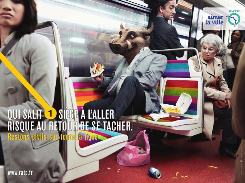 Оригинальная социальная реклама в парижском метро 