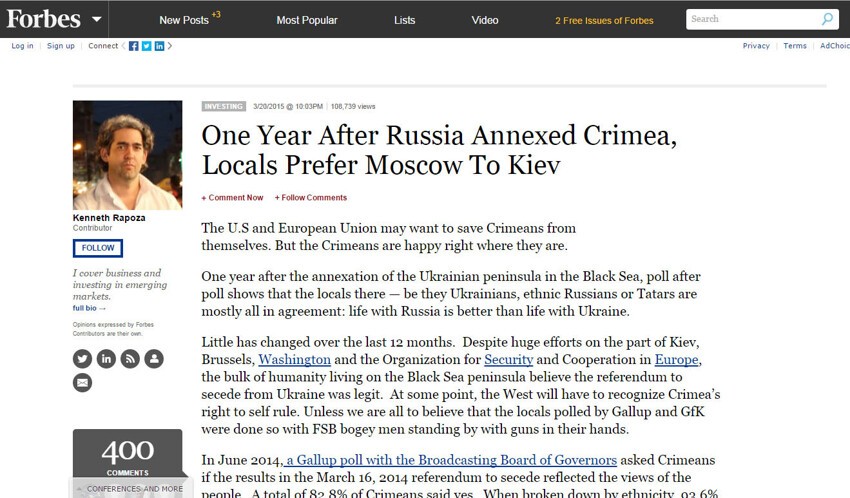 Forbes рубит шокирующую правду о Крыме и Украине