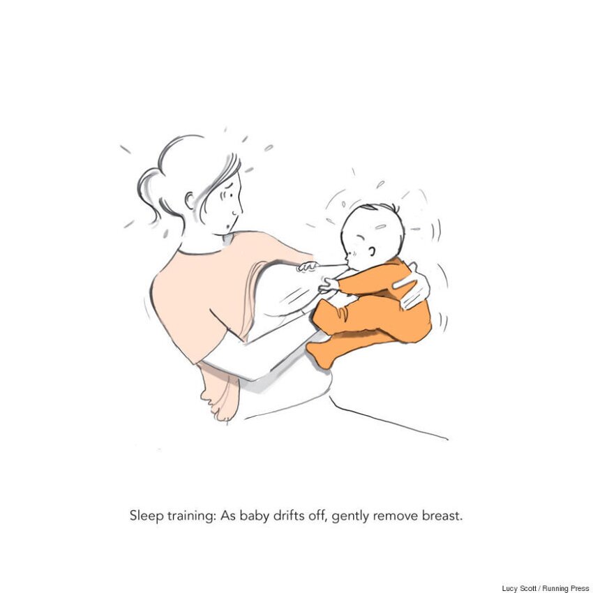 1. Тренировка во сне: когда ребёнок начнёт клевать носом, попытайтесь убрать грудь